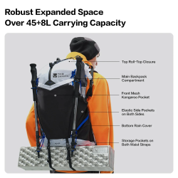 Plecak turystyczny DYNEEMA AIRSKELETON - MOBI GARDEN 45L+8L